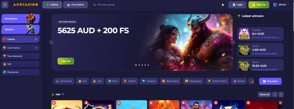 Axe Casino review for Australian players